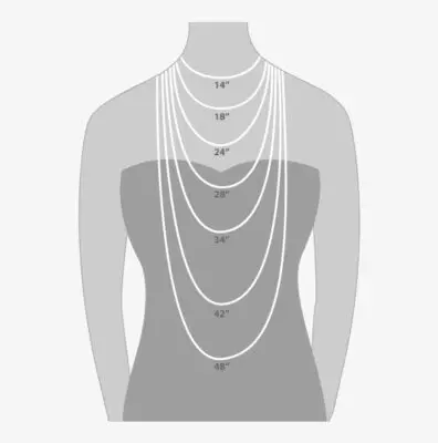 length of chain necklaces when being worn by a person