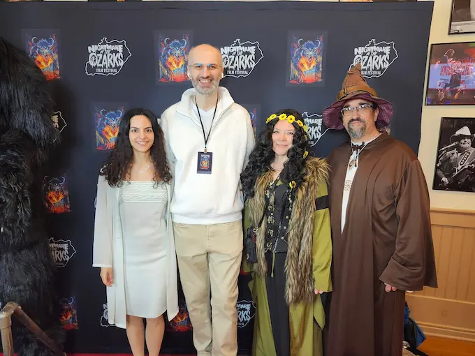 Erik and I with Duru Yücel and Adrian Țofei at the world premier of We Put the World to Sleep .