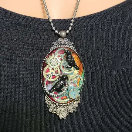 Steampunk Raven Necklace