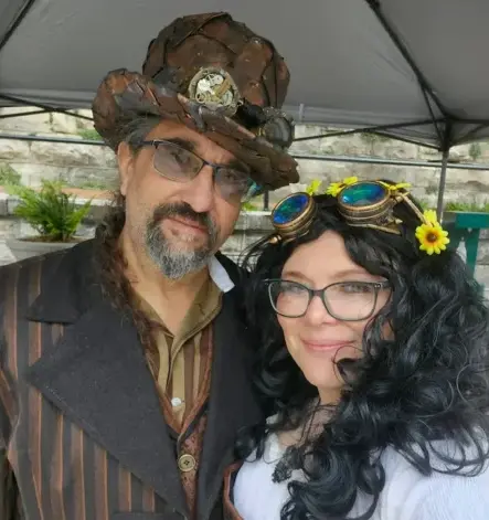 becky and erik epp of the steampunk buddha Becky Stracener Epp and Erik Epp of the steampunk buddha